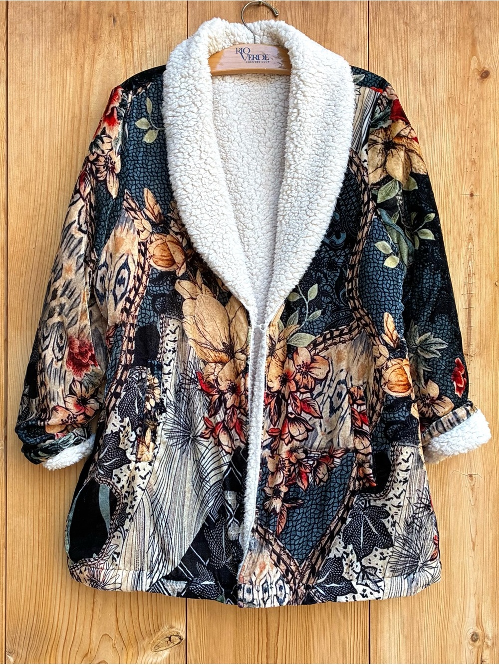 Soft Surroundings Sherpa Floral Jacket Sz XL